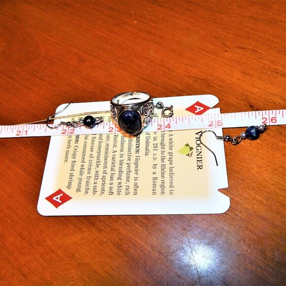 Powerful Lapis Lazuli Necklace Earrings & Ring Set - Picture 13 of 16